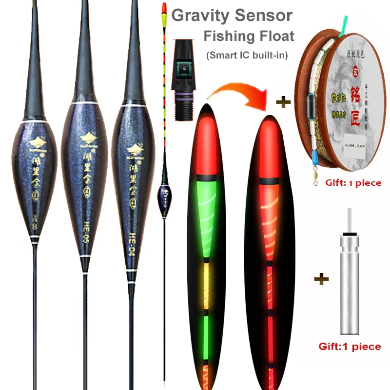 

WLPFISHING Fishing Float Gravity Sensor Electric Floaters Smart IC Build-in Fish Baits Antenna Change Color LED Luminous Bobbers