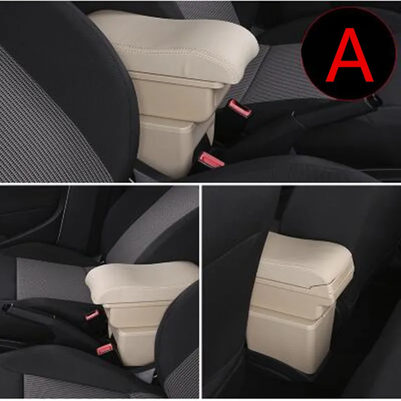 A style Beige Для Kia Rio 4 X-line подлокотник коробка центральный магазин содержание коробка для хранения KIA armresrt с держатель стакана, пепельница продукты USB интерфейс - Название цвета: A style Beige