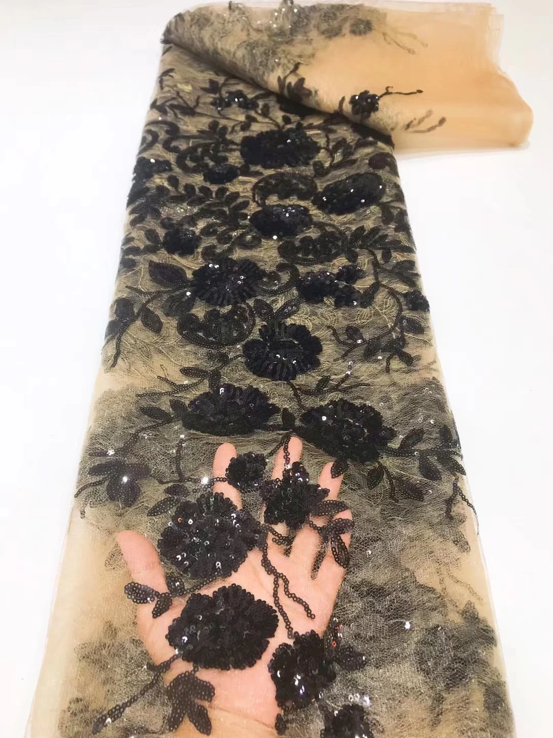 

Африканское Сетчатое кружево с блестками по Заводской Цене NJLN43, французское Тюлевое кружево с красивым цветочным вышивкой для вечерние рин...