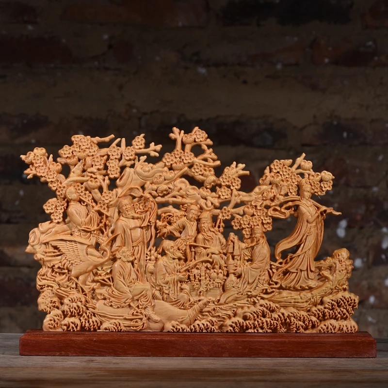 21 см мифологическая Восемь Бессмертных деревянная статуя восемь иммакулатов
