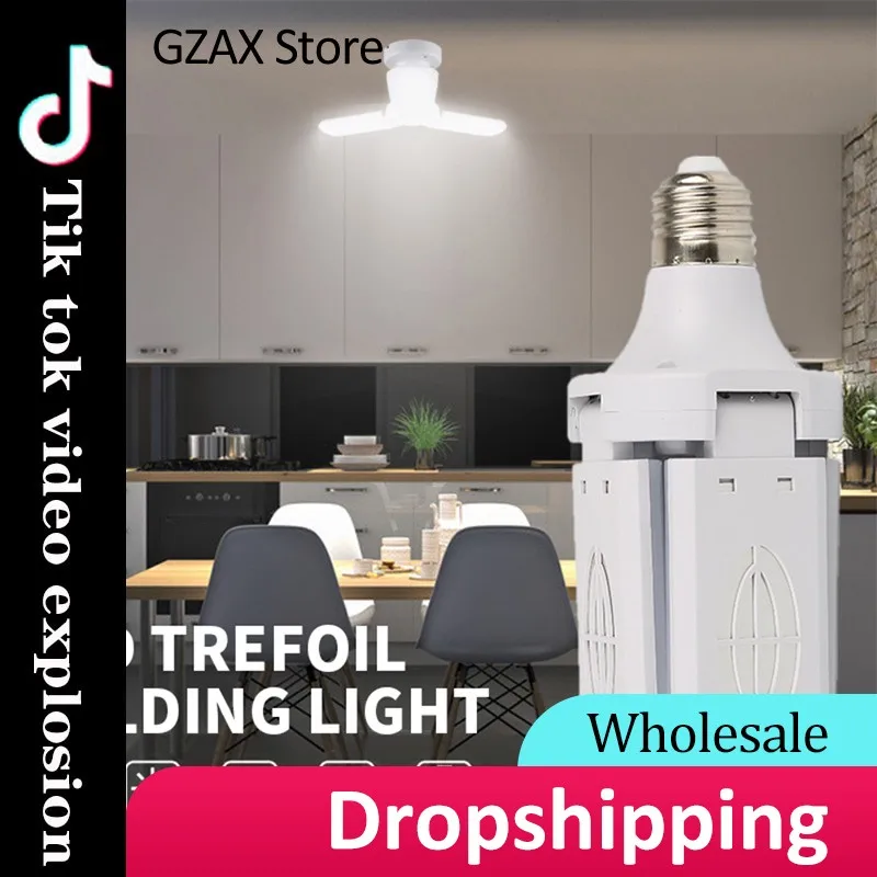 

30/40W Super Bright LED Garage Light Bulbs Industrial Lighting E27 Ceiling Fan Deformable Folding Lamp For Workshop Home 2022