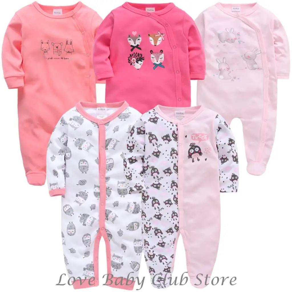 Детские комбинезоны для девочек 5 шт./лот Комбинезоны с длинными рукавами и