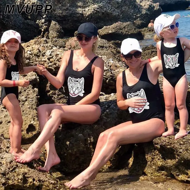 Семейная Слитная одежда для плавания мамы и ребенка пикантные слитные