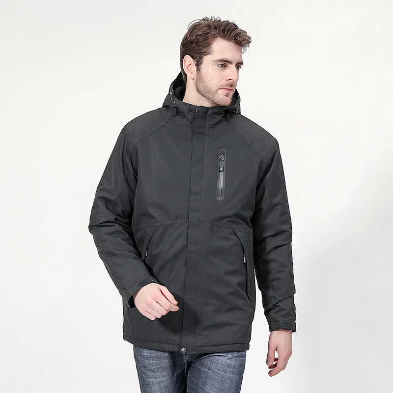 men gray SAENSHING, жилет с USB подогревом, куртки для женщин, походные куртки, для улицы, водонепроницаемая ветровка, дышащая, для мужчин, для кемпинга, походов, пальто - Цвет: men gray