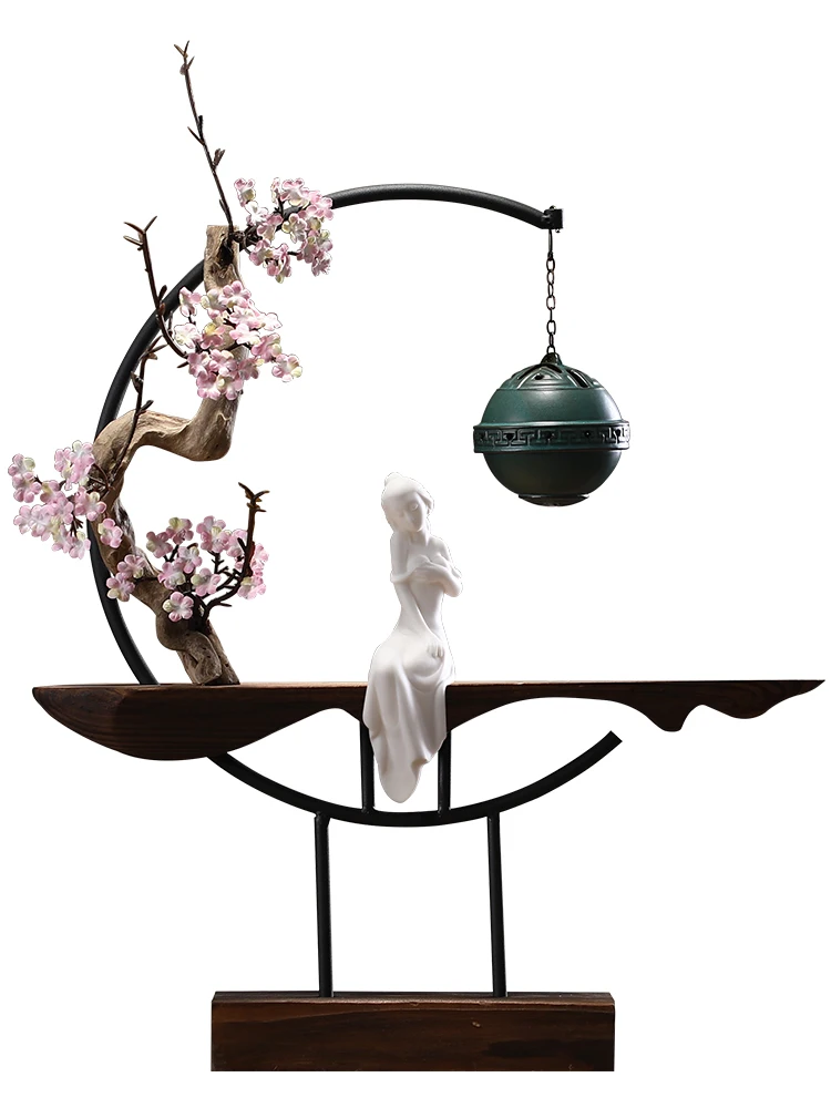 

Aromatherapy Incense Burner With Chain Fountain Large Incense Burner Statue Modern Assuaging Encensoir Incense Burners BG50IB