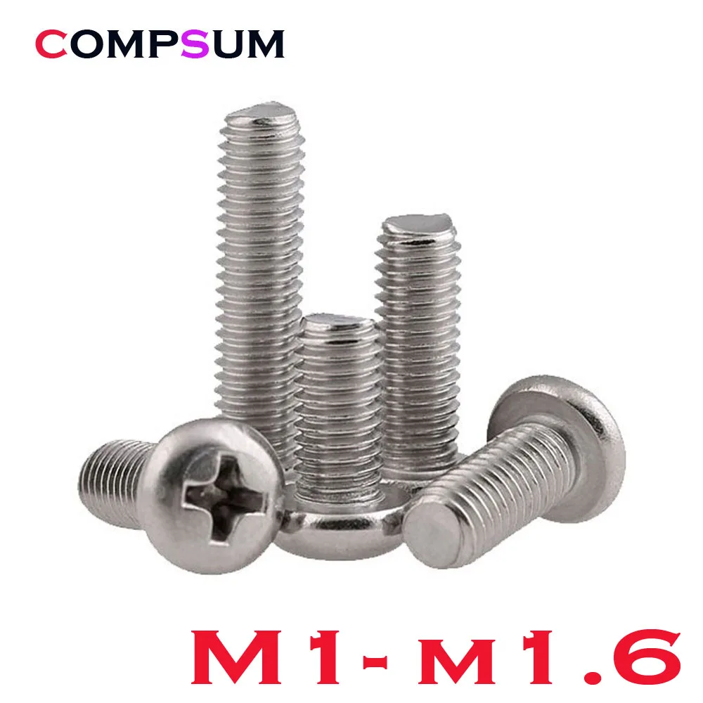 304 винт из нержавеющей стали M1 M1.2 M1.4 M1.6 винты с крестообразной головкой |