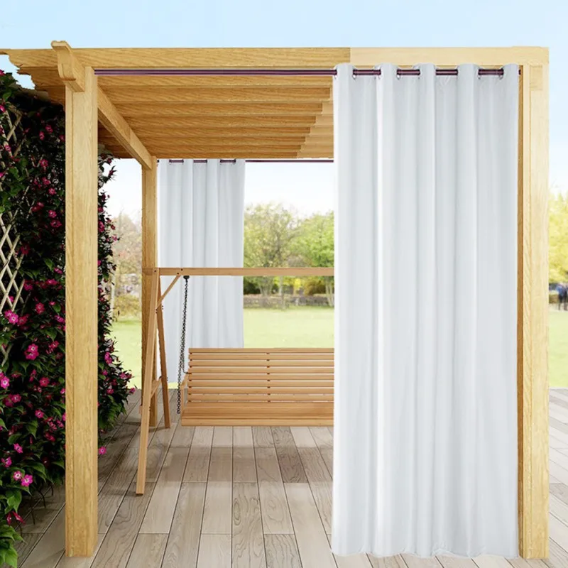 

1pc Simple Outdoor Sun Waterproof Curtain Unique Fabric Design Sunscreen And Waterproof Suitable For Outdoor Homeless Decor