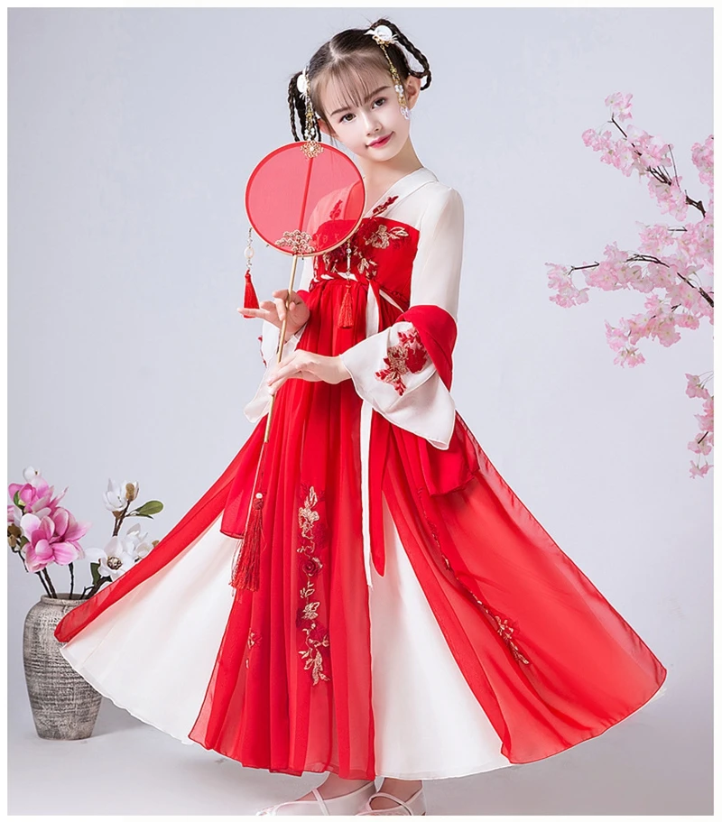 Юбка в китайском стиле Древний китайский костюм Детское платье Hanfu Одежда для