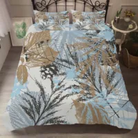 Duvet Cover Set Bedding Comforter Dark Tropical leaves Printed Bedroom Clothes with Pillowcases for Adult King Queen Size