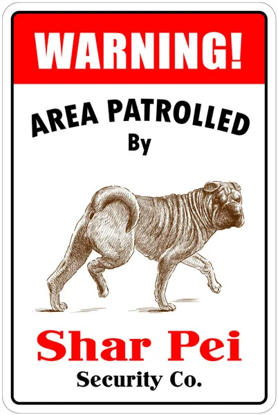* Алюминий предупреждающая площадь патрулированная Shar Pei 8 &quotX12&quot металлический