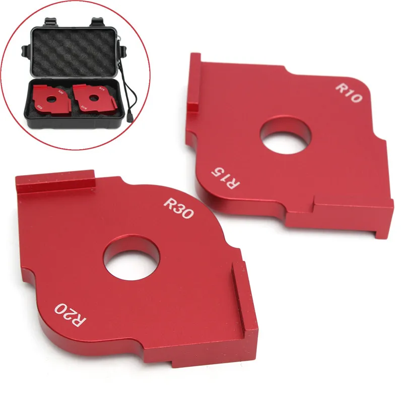 

2 pcs Engraving machine Trimming Machine Woodworking Fillet R Angle Arc Angle Positioning Plate Wood Panel Radius Quick-Jig