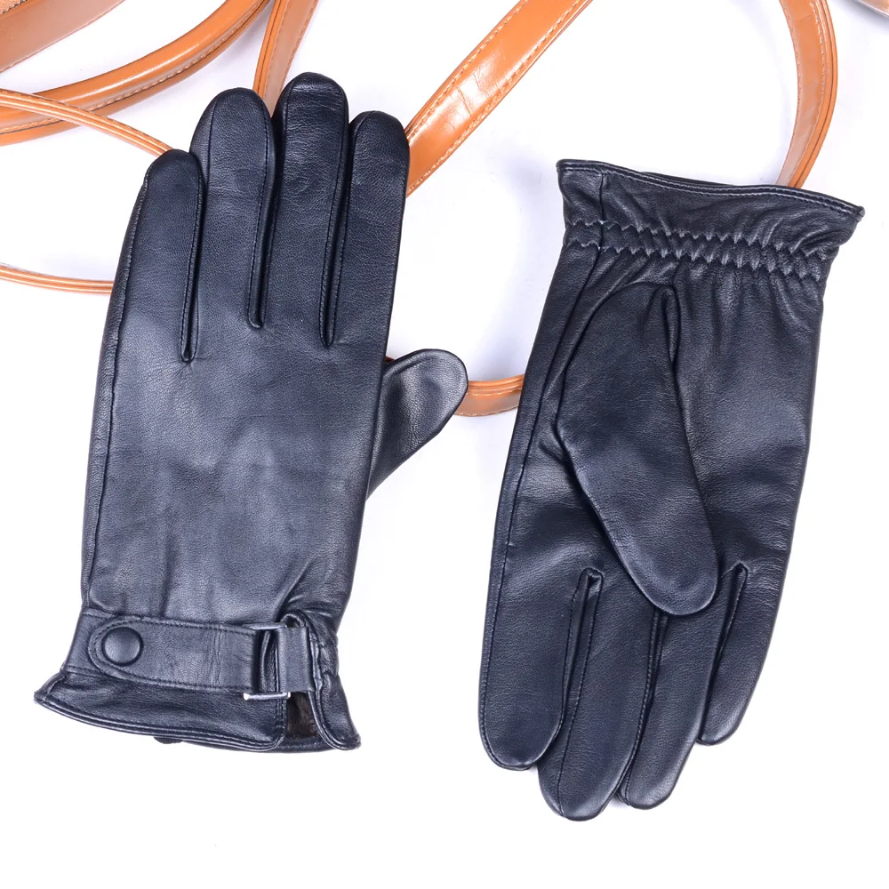 Мужские зимние короткие перчатки из натуральной козьей кожи | Аксессуары для