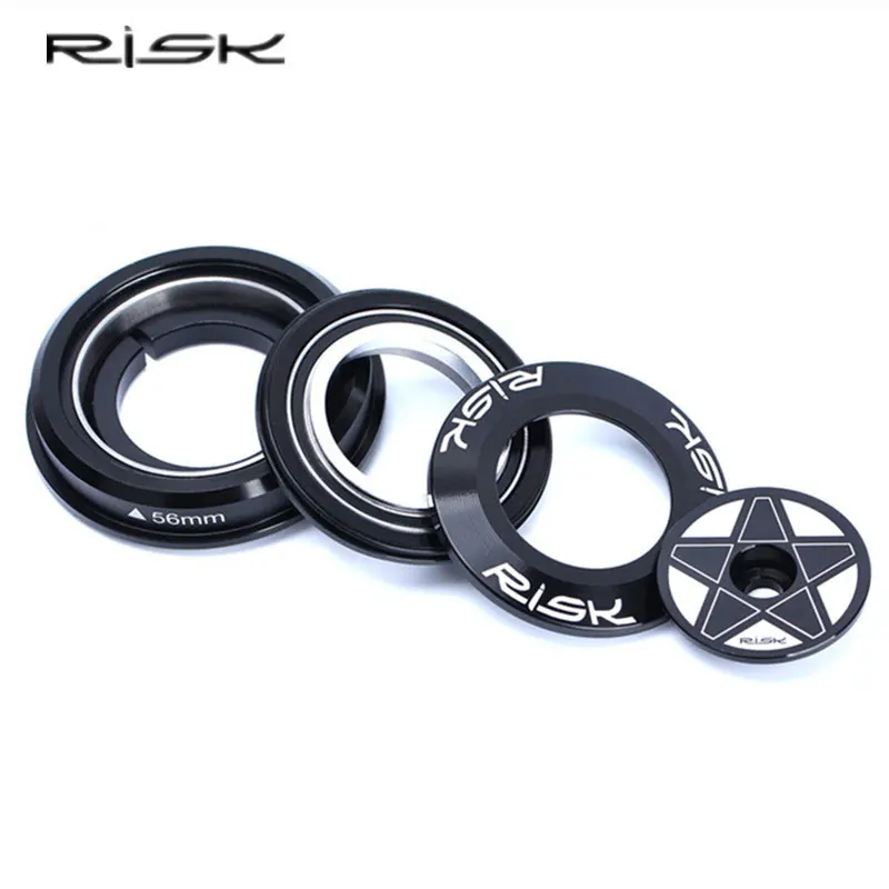 

Risk Double Bearing 44-55/56mm Bicycle Headset Mountain MTB Road Bike Straight Tube/Tapered Fork Headset Aluminum Bowl Group