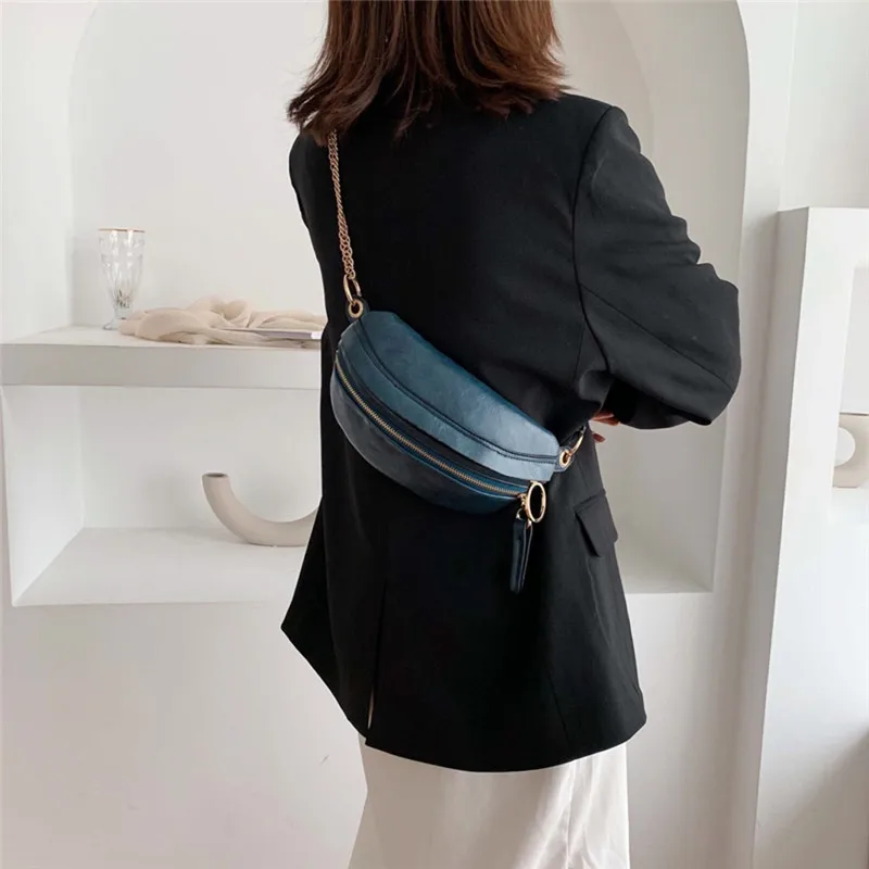 Новинка 2019 забавные женские сумки уличная поясная сумка на молнии и цепочке