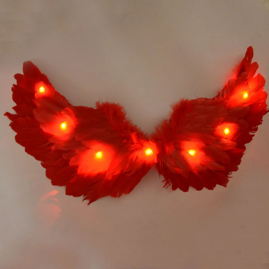 wing red Светодиодный светильник; светящаяся юбка-пачка принцессы с крыльями ангела для девочек; карнавальный Свадебный костюм; Светящиеся вечерние юбки на Рождество; Navidad; Хэллоуин - Цвет: wing red