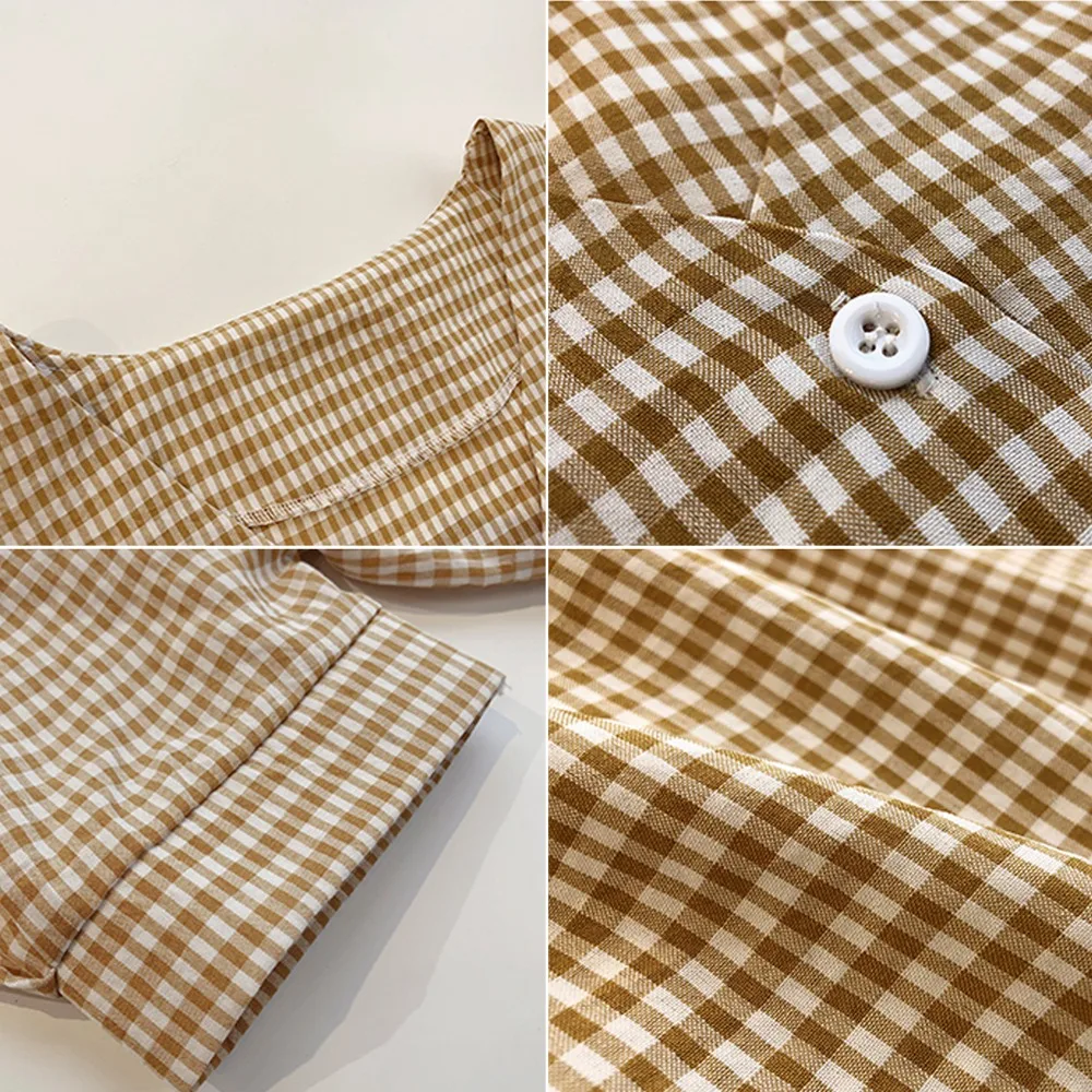 Женские летние топы 2021 женская блузка рубашка в клетку с коротким рукавом v
