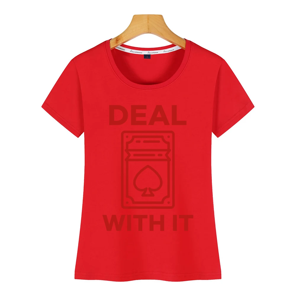 Женская винтажная короткая футболка с надписью deal with it Vogue | одежда