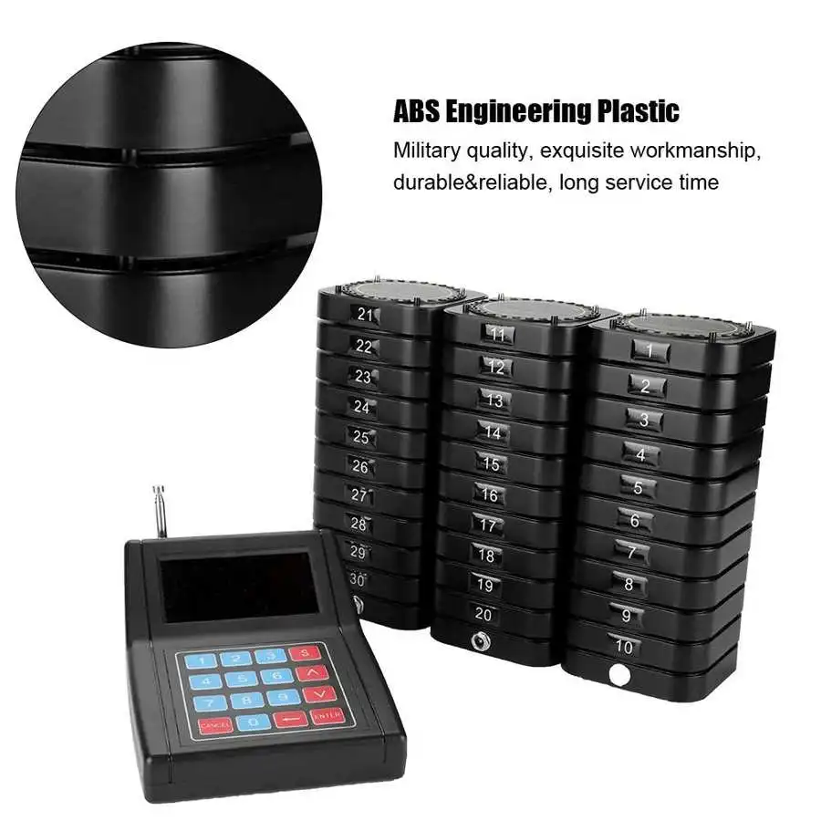 Wireless Calling Pagers System 30 Receivers 1 Transmitter Restaurant Table Queuing Guest Paging For Church shop | Компьютеры и офис