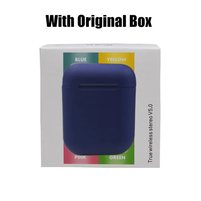 i12 D Dark blue Bluetooth наушники, цветная версия Macaron 12 5,0, беспроводные Bluetooth наушники для всех смартфонов, наушники с шумоподавлением - Цвет: i12 D Dark blue