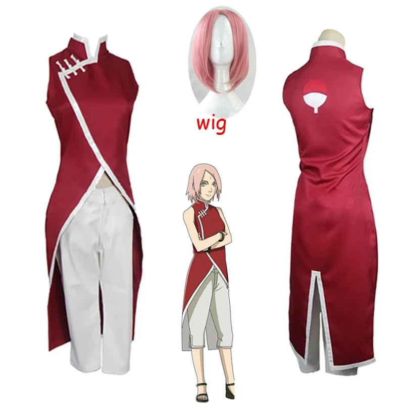 Костюм для косплея Сакура кафиона из аниме Наруто косплей костюм девушек с
