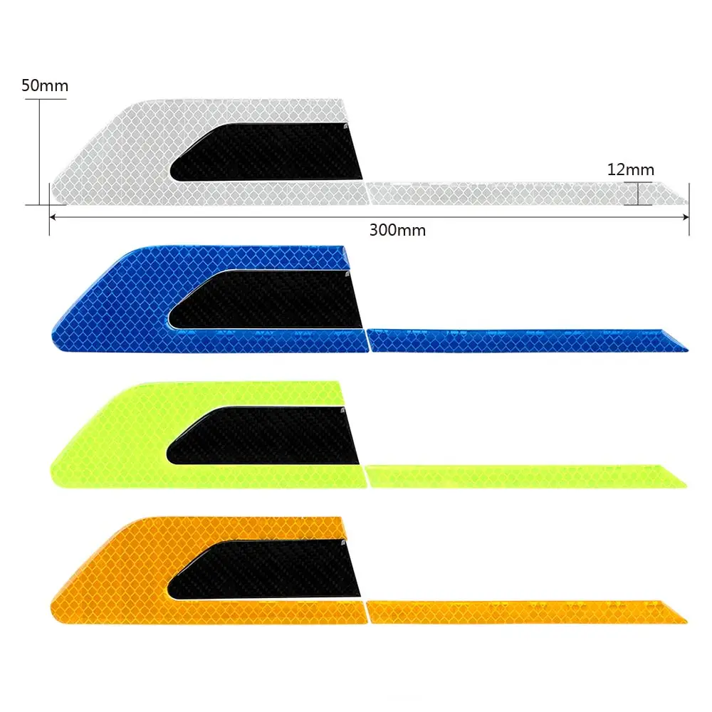 2 Pcs/set Car Reflective Stickers Safety Warning Strip Tape Auto Door Sticker Decal Car-styling Bumper Strips | Автомобили и