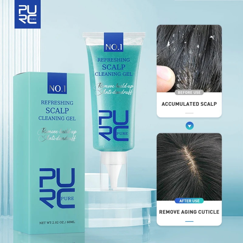 

PURC Hair Scalp Dandruff Treatment Gel Essence Anti Itch Exfoliating Refreshing Nourish Hair Care Products For Men Women 60ml