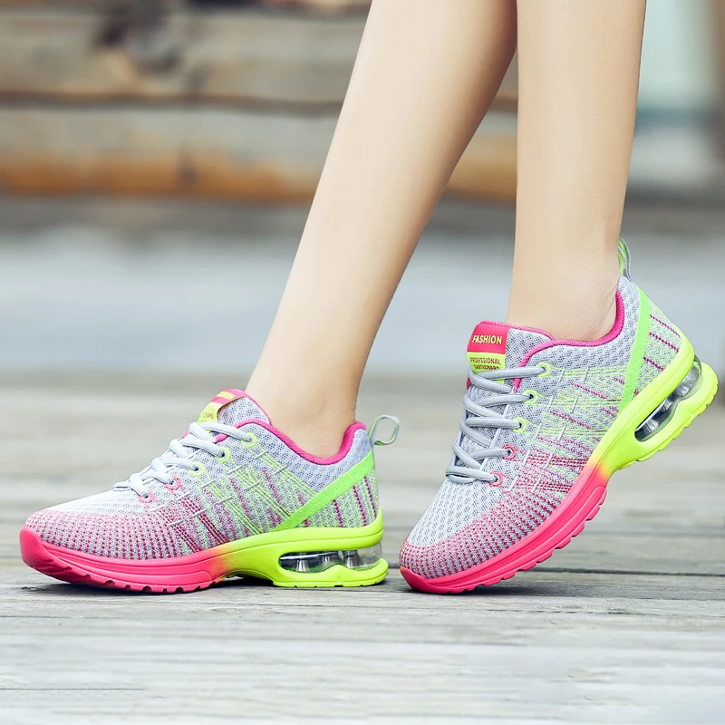 Женская Всесезонная повседневная спортивная обувь, модная универсальная дышащая сетчатая обувь для бега и фитнеса, размера плюс