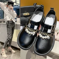 women flats 2021 single oxford shoes fall women shoes flats leather t strap beading casual loafers shoes girls tenis feminino