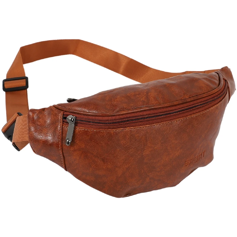 

Модные поясные сумки для мужчин, кожаные повседневные водонепроницаемые нагрудные мешки для спорта на открытом воздухе