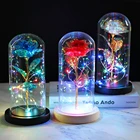 Прямая поставка, Мерцающая Роза в колбе, мерцающие цветы в стеклянном куполе, Красавица и чудовище, подарок на день Святого Валентина, подарок матери