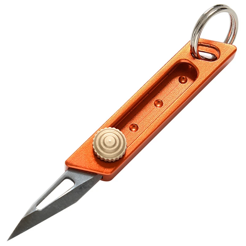 

1Pcs Small Retractable Cutter Outdoor Mini Portable Utility Knife Paper Cutter High Hardness Carbon Steel Key Chain Tool B