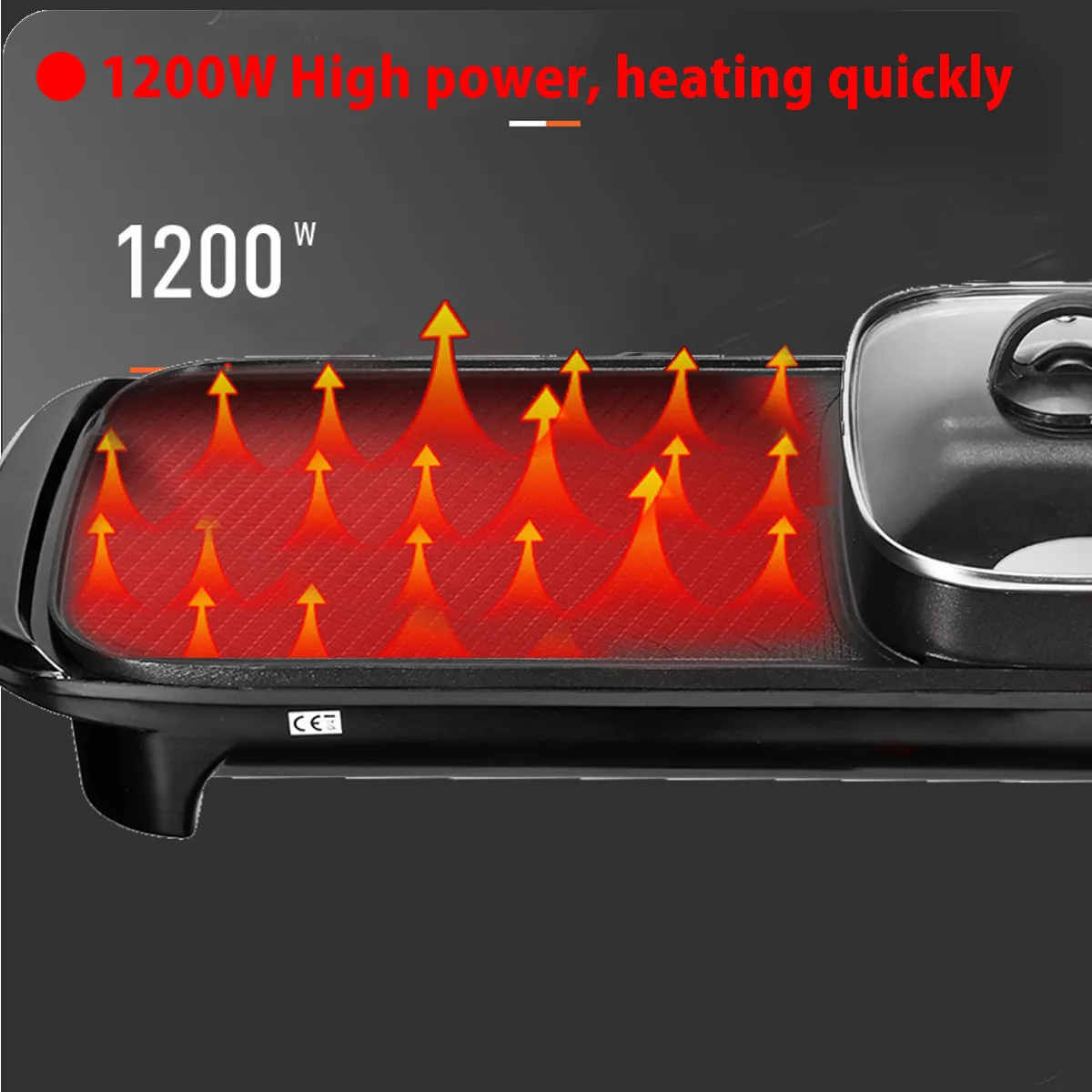 Электрическая Бездымная тарелка для барбекю и супа 220 В с антипригарным