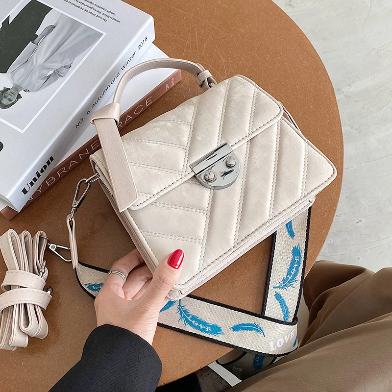 

Winter PU Leather Crossbody Bags For Women 2021 Branded Trend Women's New Trending Designer Totes Handbags Simple Style Hand Bag