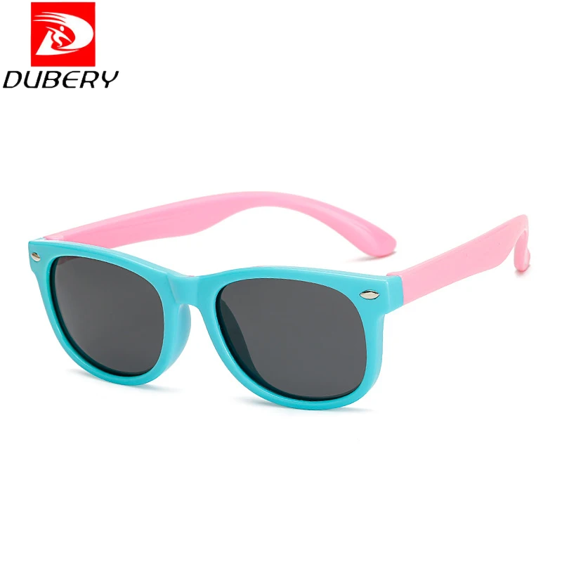 DUBERY 2019 Новые Детские поляризованные солнцезащитные очки TR90 Квадратные