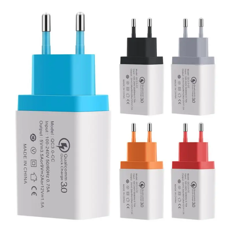 

5V/9V/12V QC 3.0 USB Charger Quick Charge Travel Wall Charger Adapter Black And Red Mobile Phone Accessories
