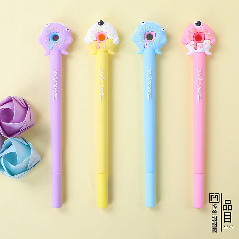 1 шт. кавайные гелевые ручки изображение монстра Пончика черные чернила для