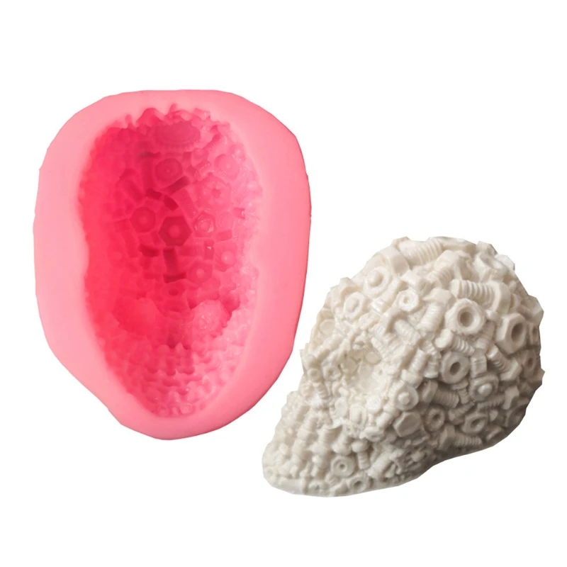 

Screw Skull 3D Candle Soap Mould DIY Candle Epoxy Mold Handmade Candles Aroma Wax Soap Molds for Decoration