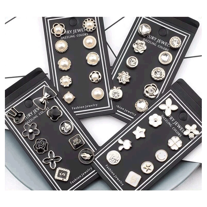 Комплект модных антибликовых жемчужных запонок брошь на рубашку пуговицы