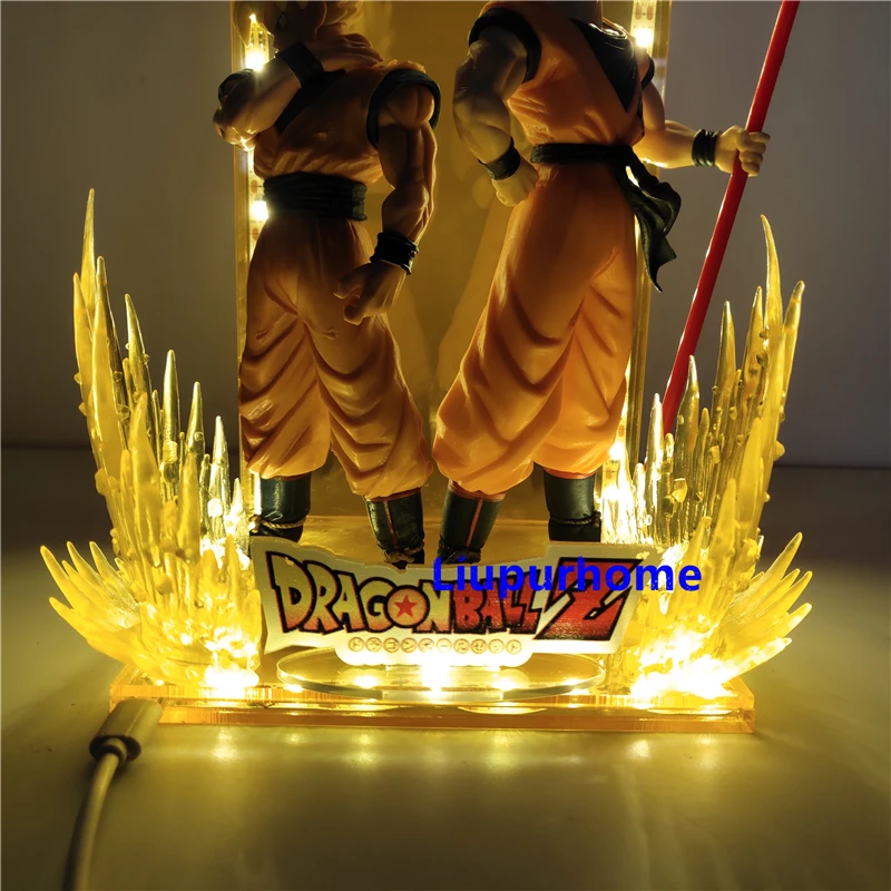Dragon Ball Z Son Goku Super Saiyan Фигурка DIY светодиодный светильник игрушки Аниме Фигурка DBZ декоративный ночной Светильник детский подарок настольная лампа