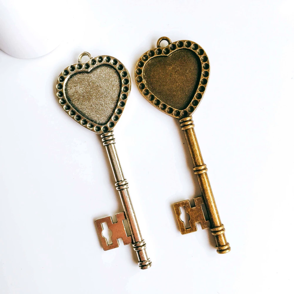 

5pcs/lot 20mm Necklace Pendant Setting Antique Bronze Silver Glass Cabochon Blank Base Supplies for Jewelry Finding T304