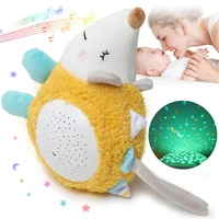soft stuffed sleep led night lamp stuffed animal plush toys with music stars projector light baby toys for children gifts