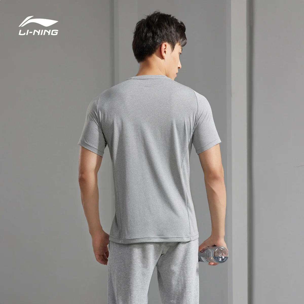

Li Ning Short Sleeve Men's Summer New Running Workout Quick-Drying Ice Silk T-shirt round Neck Breathable Sweat-Absorbent