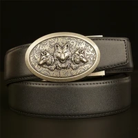 mens belts genuine leather top layer cowhide automatic buckle matte surface pattern casual belt strap belt for male