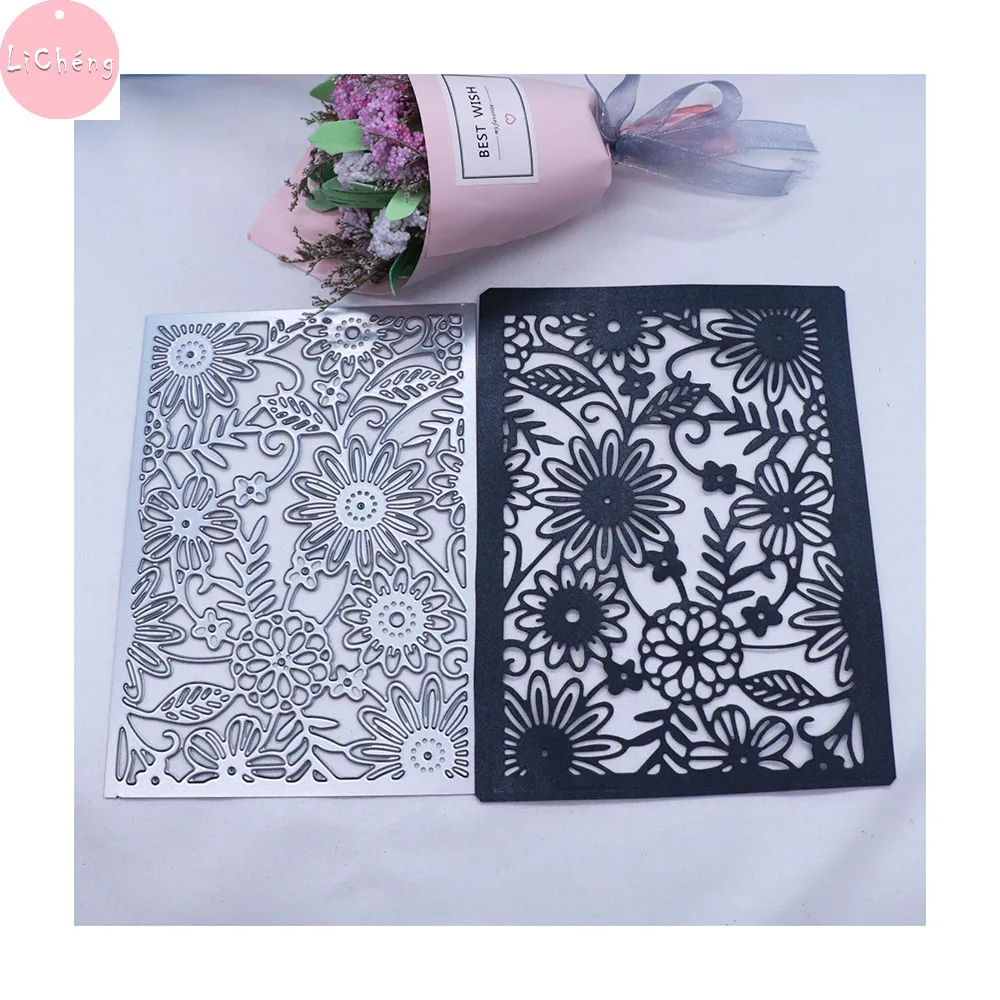 Цветок рамки Slimline карты металлический Трафаретный вырубной штамп форма для