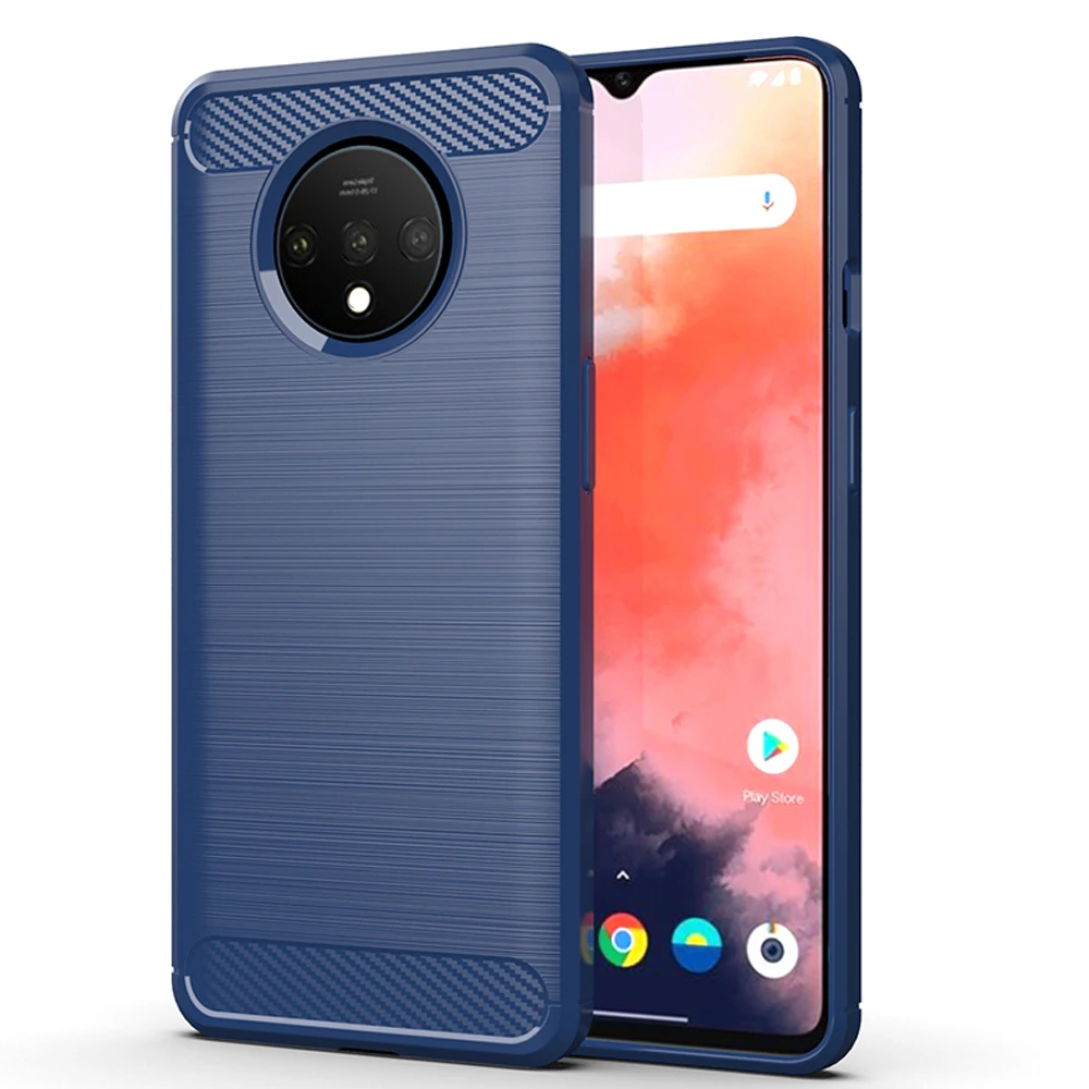 Для OnePlus 7t чехол 1 + мягкий из углеродного волокна задняя крышка Capa для Pro