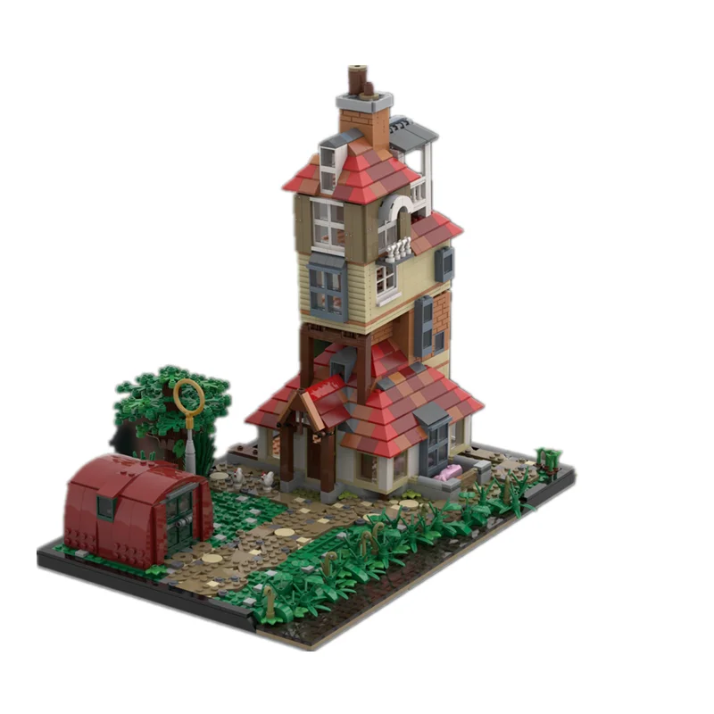 

2021 small particle MOC building block street scene cave landscape house DIY model assembly toy children's birthday gift