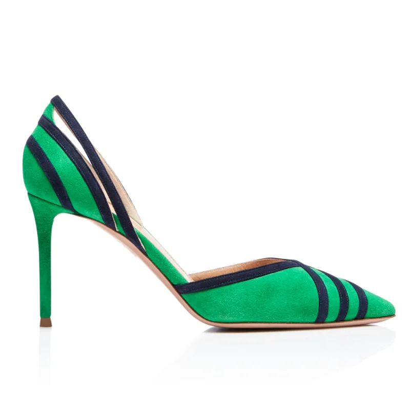 

Fashion single shoes, pointed thin heel show shoes, large women's shoes