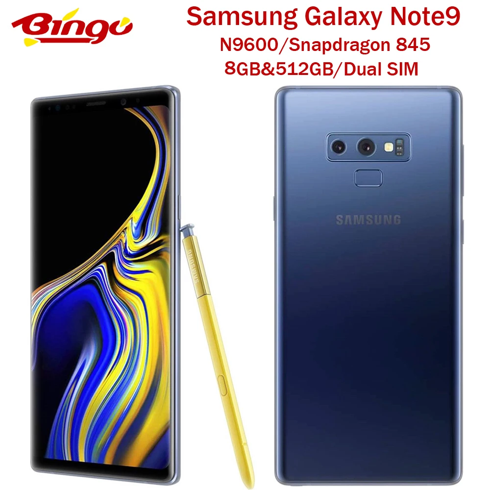 Разблокированный телефон Samsung Galaxy Note9 Note 9 N9600 512 ГБ LTE Snapdragon 845 восемь ядер две SIM