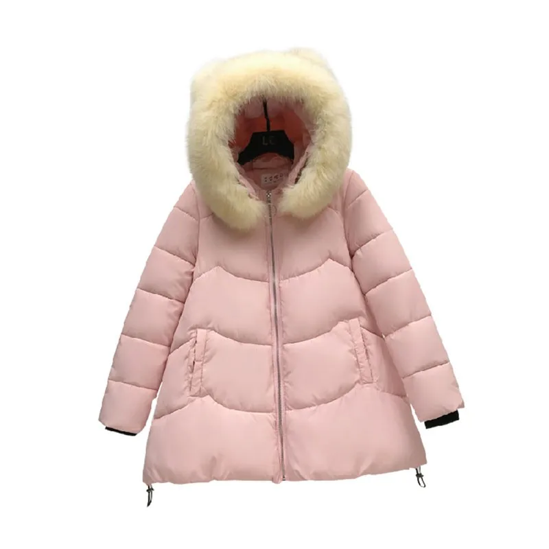 

FTLZZ New Winter Elegant Women Jacket Coat Sweet Cute Cat Ear Hooded Long Parkas Jackets Casual Loose Cotton Outwear