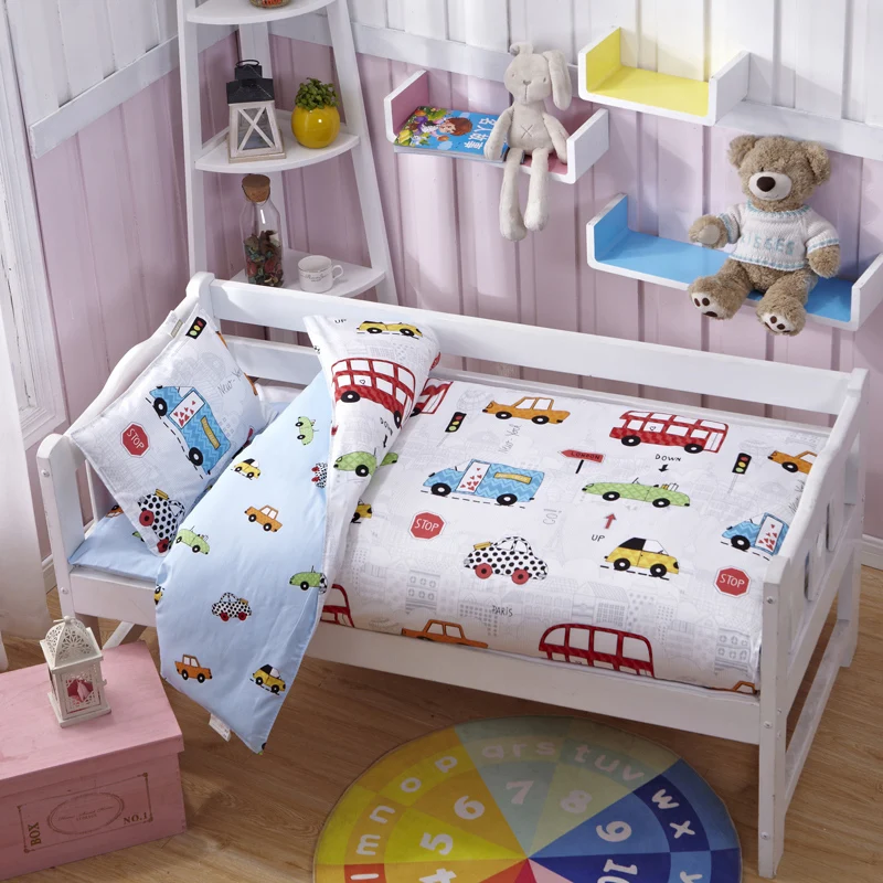 Комплект из 3 предметов; удобный хлопковый пододеяльник с героями мультфильмов для мальчиков и девочек; Комплект мягких постельных принадлежностей без сердечника